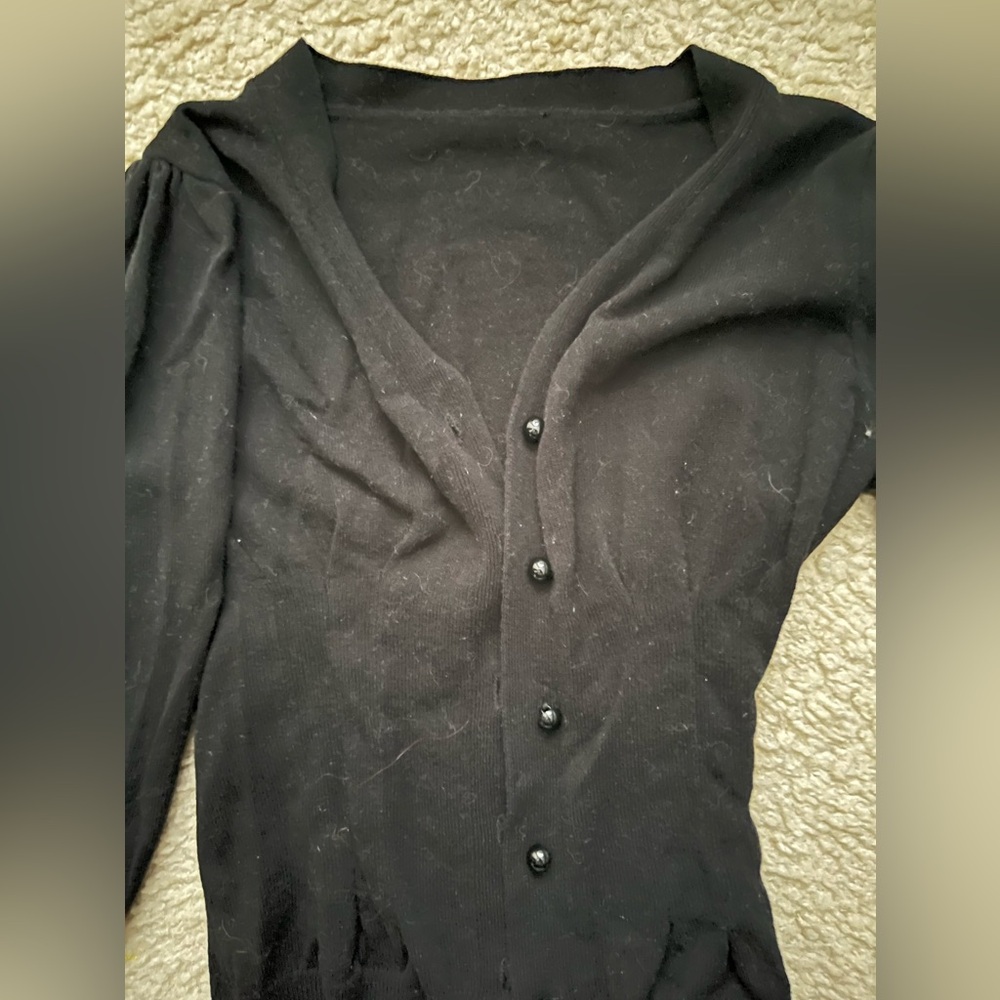 MAK Black Button-Up Cardigan Pinup Small S